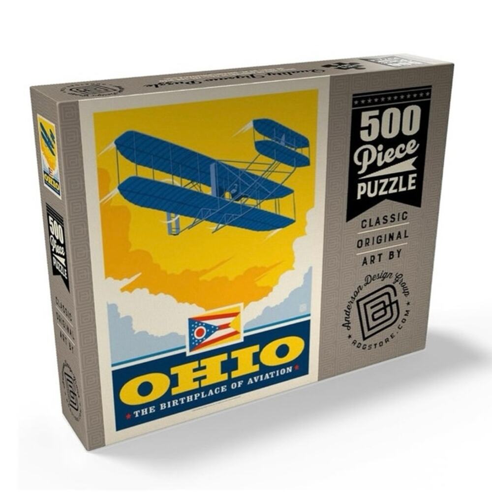 OHIO: THE BIRTHPLACE OF AVIATION WRIGHT FLYER PUZZLE & POSTER - 500 PCS- SEALED